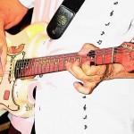 Bobby Mack's Fender Stratocaster rendered in an artistic rotoscope
